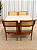 Mesa de Jantar Larissa 120x90 Vidro Off/Base Madeira + 4 Cad. Tela Bruna Madeira Maciça - Linho Bege - Imagem 2