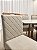 Mesa de Jantar Larissa 120x90 Vidro Off/Base Madeira + 4 Cad. Tula Dupla - Veludo Bege - Imagem 5