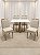 Mesa de Jantar Larissa 120x90 Vidro Off/Base Madeira + 4 Cad. Tula Dupla - Veludo Bege - Imagem 3