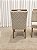 Mesa de Jantar Larissa 120x90 Vidro Off/Base Madeira + 4 Cad. Tula Dupla - Veludo Bege - Imagem 7