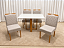 Mesa de Jantar Larissa 120x90 Vidro OffWhite/Base Madeira + 4 Cad. Tula Dupla - Linho Cinza - Imagem 2
