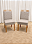 Mesa de Jantar Jasmine 160x90 Vidro Off/Base Madeira + 6 Cad. Tula Dupla - Linho Cinza - Imagem 2
