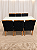 Mesa de Jantar Jasmine 180x90 Vidro Off/Base Madeira + 6 Cad. Tula Dupla - Veludo Preto - Imagem 3