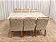 Mesa de Jantar Jasmine 180x90 Vidro Off/Base Madeira + 6 Cad. Tula Dupla - Veludo Bege - Imagem 2