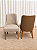 Mesa de Jantar Jasmine 180x90 Vidro Off/Base Madeira + 6 Cad. Luna Concha - Linho Bege com Corino - Imagem 5