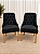 Mesa de Jantar Larissa 120x90 Vidro Preto/Base Madeira + 4 Cad. Concha Luna - Veludo Preto - Imagem 4