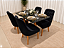 Mesa de Jantar Larissa 120x90 Vidro Preto/Base Madeira + 4 Cad. Concha Luna - Veludo Preto - Imagem 1