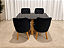 Mesa de Jantar Larissa 120x90 Vidro Preto/Base Madeira + 4 Cad. Concha Luna - Veludo Preto - Imagem 3