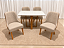 Mesa de Jantar Larissa 120x90 Vidro OffWhite/Base Madeira + 4 Cad. Concha Luna - Linho/Corino - Imagem 5