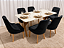 Mesa de Jantar Jasmine 160x90 Vidro Off/Base Madeira + 6 Cad. Luna Concha - Veludo Preto - Imagem 3