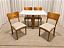 Mesa de Jantar Larissa 120x90 Vidro Off/Base Madeira + 4 Cad. Luana encosto Madeira Maciça - Linho Bege - Imagem 2