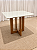 Mesa de Jantar San Marino 90x90 Vidro Off/Base Madeira + 4 Cad. Tula Dupla - Veludo Bege - Imagem 4