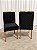 Mesa de Jantar San Marino 90x90 Vidro Off/Base Madeira + 4 Cad. Tula Dupla - Veludo Preto - Imagem 4
