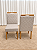 Mesa de Jantar San Marino 90x90 Vidro OffWhite/Base Madeira + 4 Cad. Tula Dupla - Linho Cinza - Imagem 5