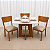 Mesa de Jantar San Marino 90x90 Vidro Off/Base Madeira + 4 Cad. Luana encosto Madeira Maciça - Linho Bege - Imagem 1