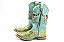Bota Feminina Goyazes Exótica - Cobra Phyton Azul Dourado - Couro Dolphin Verde - Couro - Imagem 3