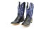 Bota Masculina Mr West - Cabeça Preta - Cano Médio Azul Bic - Couro - Imagem 3