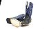 Bota Masculina Mr West - Cabeça Preta - Cano Médio Azul Bic - Couro - Imagem 6