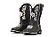 Bota Mr West Infantil Fossil Preto  Cano F Preto Bordado Prata - Branco - Flex - Imagem 1