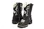 Bota Mr West Infantil Fossil Preto  Cano F Preto Bordado Prata - Branco - Flex - Imagem 3