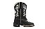 Bota Mr West Infantil Fossil Preto  Cano F Preto Bordado Prata - Branco - Flex - Imagem 4