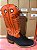 Bota Masculina Mr West - Modelo Carrapeta - Cano Alto/Solado couro/Salto de madeira - Cor laranja/cabeça preta/bico quadrado - Cód. B-58P 2510 Preto - Imagem 6