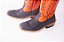 Bota Masculina Mr West - Modelo Carrapeta - Cano Alto/Solado couro/Salto de madeira - Cor laranja/cabeça preta/bico quadrado - Cód. B-58P 2510 Preto - Imagem 5