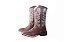 Bota Unissex Mr West - Cor Fossil Tabaco/ Fóssil Tabaco Turquesa/ Bico Quadrado/ Cano Médio/ Solado Flex/ Cód. 742 2000 - Imagem 1