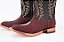 Bota Masculina Goyazes Exótica - Arraia - Cano Médio/Bico quadrado/Solado Couro - Cor Arraia Olho Vinho/ Couro Pit Stop Preto 203054-ARC - Imagem 2