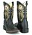 Bota Masculina Austin Ranch - Cano Médio/ Bico Quadrado/ Solado Flex/ Cor: Preto/ Preto Amarelo - Cód. 12A005F2P - Imagem 2