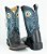 Bota Masculina Austin Ranch - Cano Médio/ Bico Quadrado/ Solado Flex/ Cor: Preto/ Azul Marinho - Cód. 12A008F2P - Imagem 2