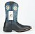 Bota Masculina Austin Ranch - Cano Médio/ Bico Quadrado/ Solado Flex/ Cor: Preto/ Azul Marinho - Cód. 12A008F2P - Imagem 8