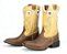 Bota unissex Austin Ranch - Cano Médio/ Bico Quadrado/ Solado Flex/ Cor: Fossil Tabaco/ Dallas Creme - Cód. 12A007F2P - Imagem 1