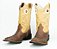 Bota unissex Austin Ranch - Cano Médio/ Bico Quadrado/ Solado Flex/ Cor: Fossil Tabaco/ Dallas Creme - Cód. 12A007F2P - Imagem 6