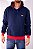 Moletom Masculino Wrangler com Capuz Azul Marinho/ Vermelho - Imagem 1
