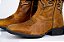 Bota Unissex Mr West - Cor Fossil Mostarda/ Bico Quadrado/ Cano Normal Preto Chumbo/ Solado Flex - Outlet - Imagem 2