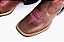 Bota Feminina Mr West - Cor: Fóssil Tabaco/ Fóssil Tabaco/ Bordado Pink/ Solado Flex/ Bico Quadrado - Outlet - Imagem 2