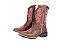 Bota Feminina Mr West - Cor: Fóssil Tabaco/ Fóssil Tabaco/ Bordado Pink/ Solado Flex/ Bico Quadrado - Outlet - Imagem 1