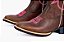 Bota Feminina Mr West - Cor: Fóssil Tabaco/ Fóssil Tabaco/ Bordado Pink/ Solado Flex/ Bico Quadrado - Outlet - Imagem 3