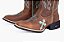 Bota Feminina Mr West - Cor: Fóssil Tabaco/ Fóssil Tabaco/ Bordado Verde Água/ Bico Quadrado/ Solado Flex - Outlet - Imagem 2