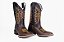 Bota Unissex Mr West - Cor Fossil Café/ Preto/ Bordado Ouro/ Bico Quadrado/ Solado Flex - Outlet - Imagem 6