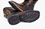 Bota Unissex Mr West - Cor Fossil Café/ Preto/ Bordado Ouro/ Bico Quadrado/ Solado Flex - Outlet - Imagem 2
