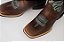 Bota Feminina Mr West - Cor: Fóssil Tabaco/ Fóssil Tabaco/ Bordado Turquesa/ Bico Quadrado/ Solado Flex - Outlet - Imagem 2