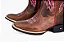 Bota Feminina Mr West - Cor: Fóssil Tabaco/ Fóssil Tabaco/ Bordado Pink/ Bico Quadrado/ Solado Flex - Outlet - Imagem 2