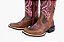 Bota Feminina Mr West - Cor: Fóssil Tabaco/ Fóssil Tabaco/ Bordado Pink/ Bico Quadrado/ Solado Flex - Outlet - Imagem 4