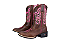 Bota Feminina Mr West Fóssil Tabaco Bordado 124 Pink Solado Lukesse Bico Quadrado - Outlet - Imagem 1