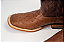 Bota Masculina Goyazes Solado Couro/ Bico Quadrado/ Avestruz/ Couro Mustang Café 241501-AC - Imagem 5