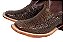 Bota Masculina Exotica Goyazes Solado em Couro/ Bico Quadrado/ Jacaré Tabaco/ Couro Mustang Café 241501-JC - Imagem 5