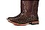 Bota Masculina Exotica Goyazes Solado em Couro/ Bico Quadrado/ Jacaré Tabaco/ Couro Mustang Café 241501-JC - Imagem 2