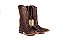 Bota Masculina Exotica Goyazes Solado em Couro/ Bico Quadrado/ Jacaré Tabaco/ Couro Mustang Café 241501-JC - Imagem 8